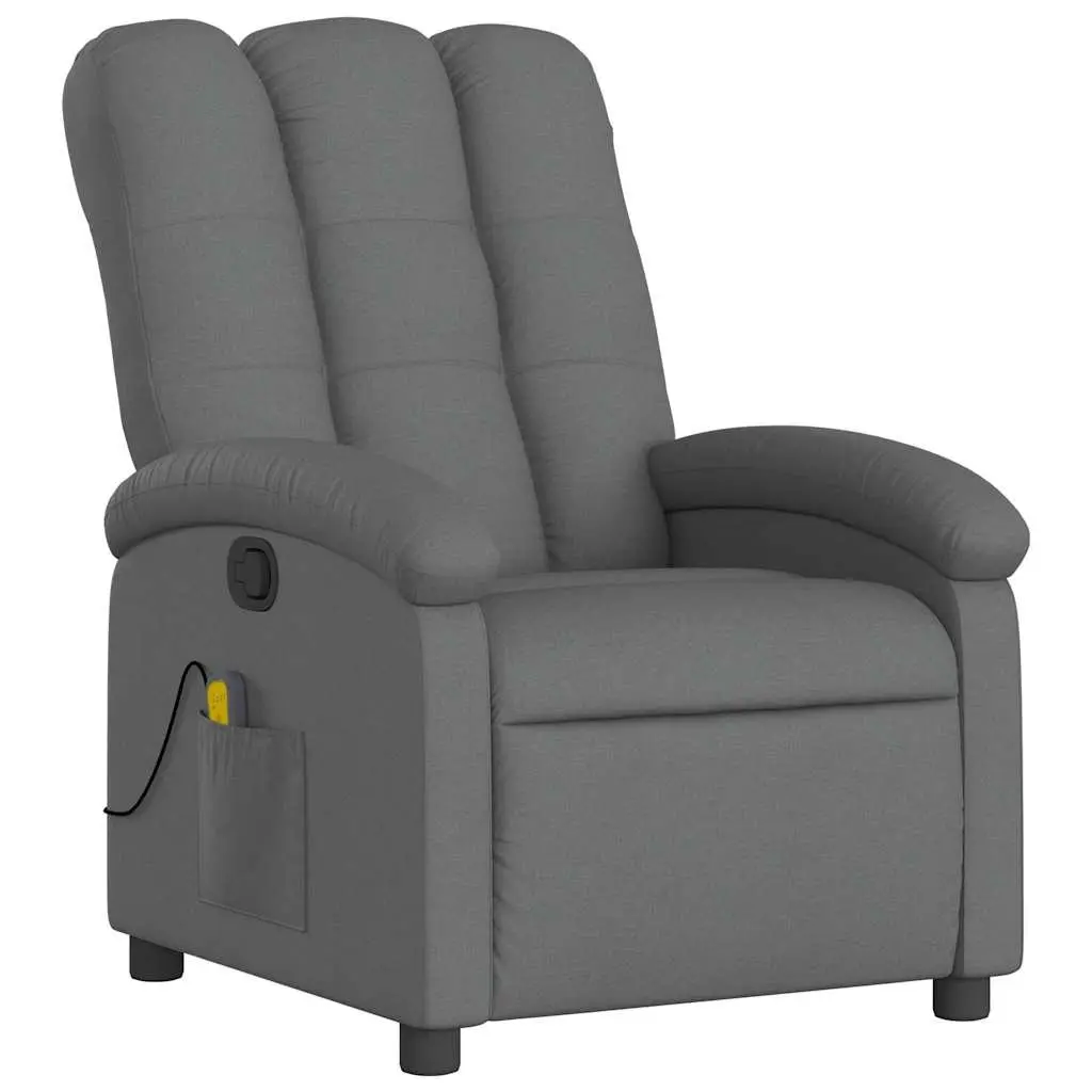 Grey Fabric Massage Recliner Chair with Vibration Footrest