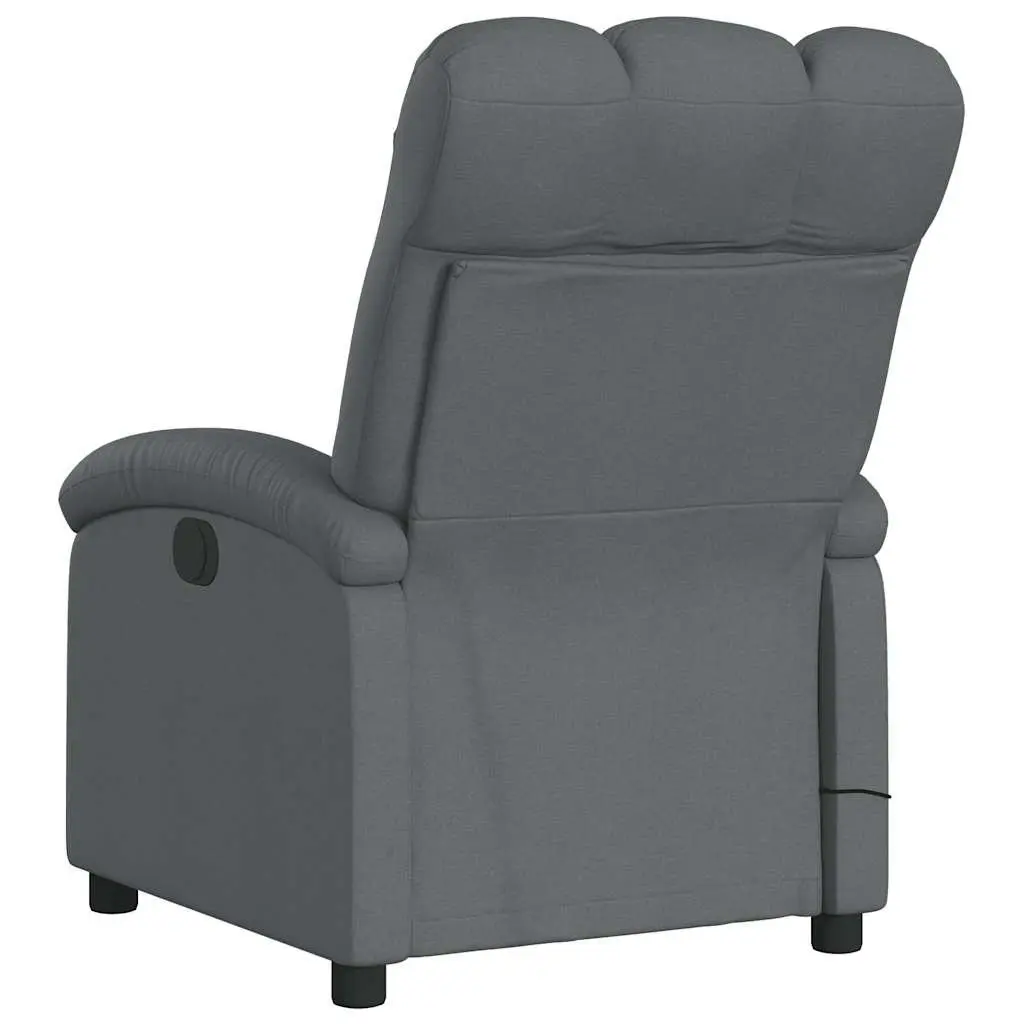 Grey Fabric Massage Recliner Chair with Vibration Footrest