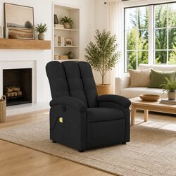 Black Fabric Massage Recliner Chair with Vibration