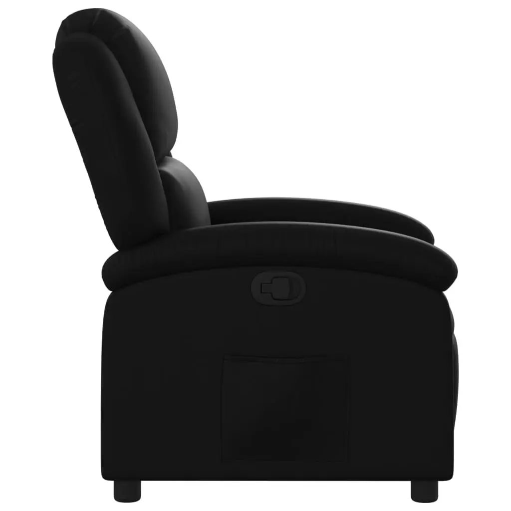 Black Faux Leather Recliner Chair with Adjustable Footrest