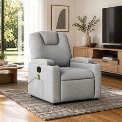 Grey Fabric Massage Recliner Chair with Vibration