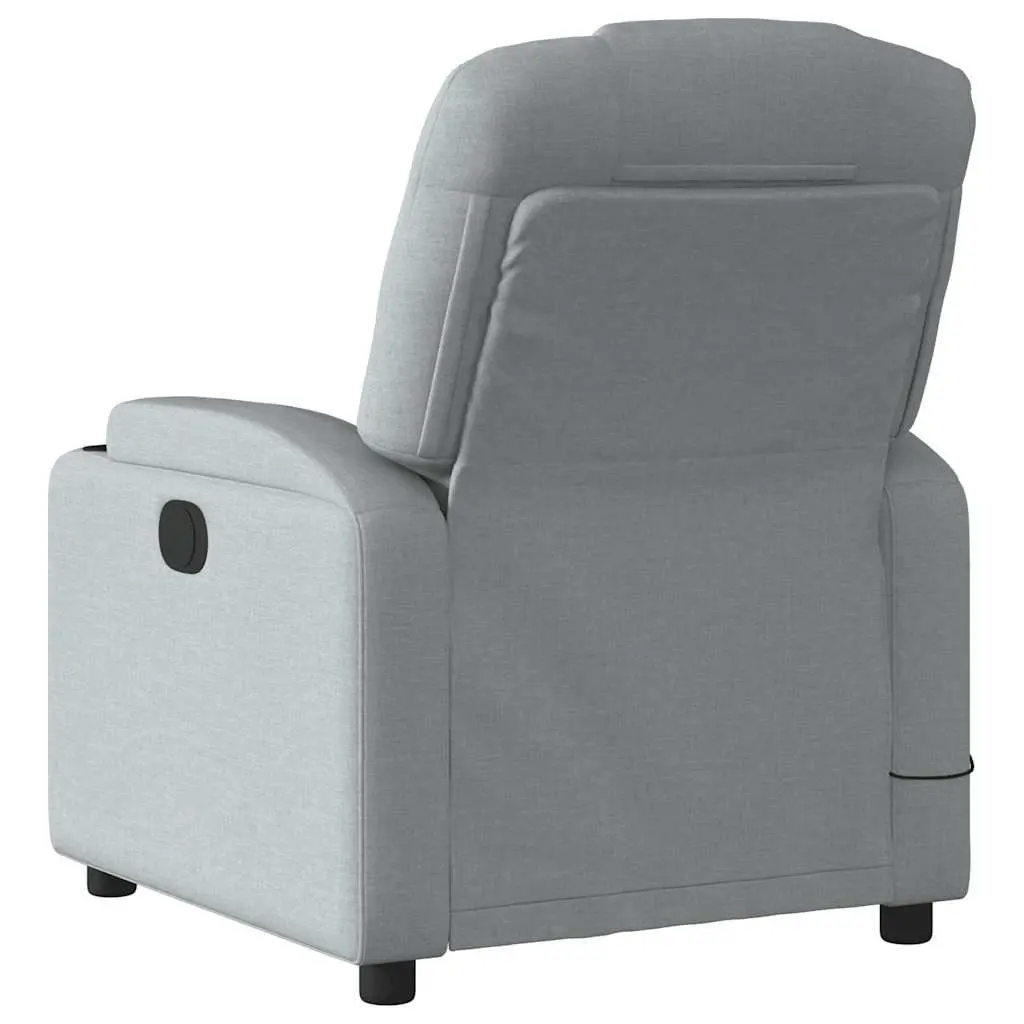 Massage Recliner Chair Manual Reclining Grey Fabric Padded