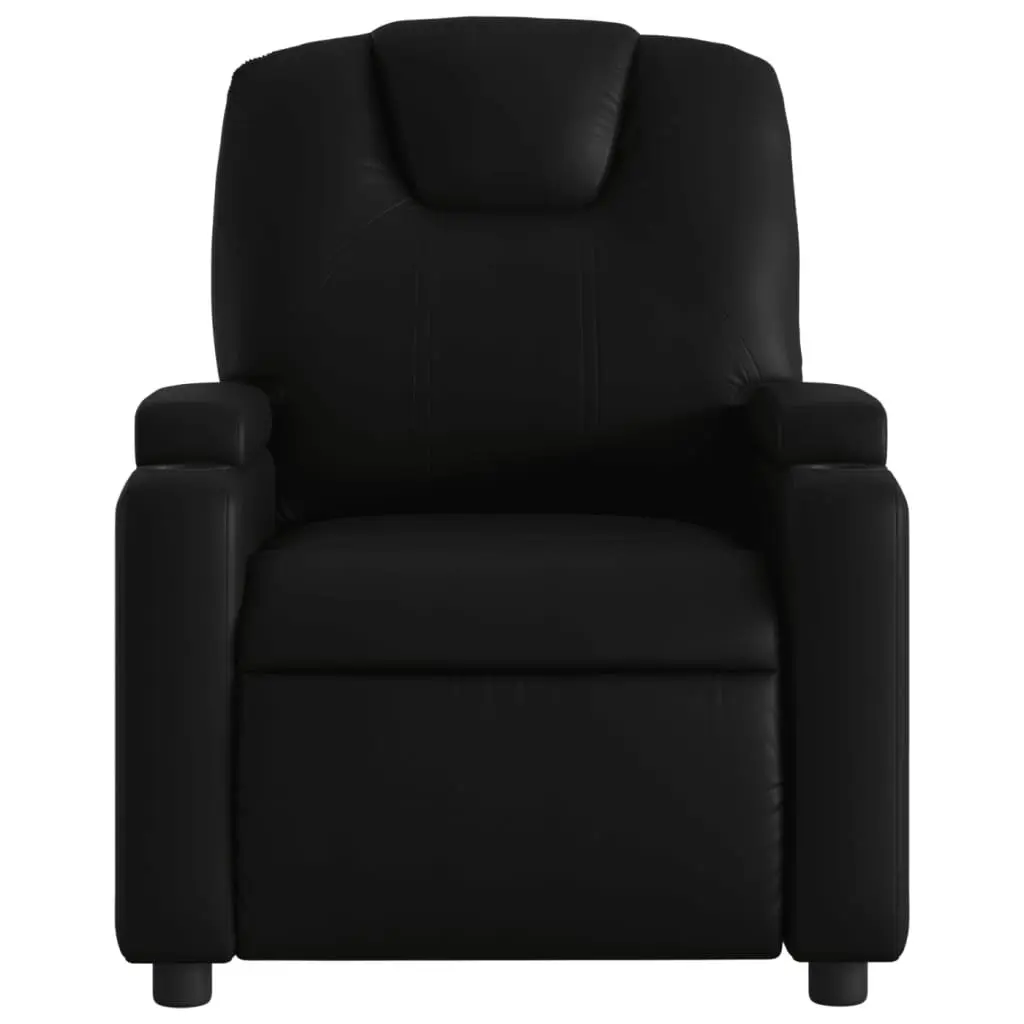 Recliner Chair Manual Reclining Armchair Black Faux Leather