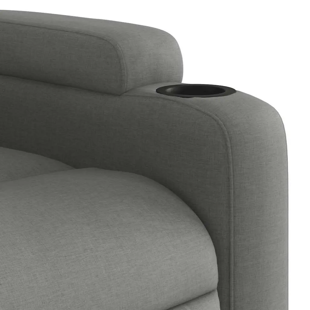 Massage Recliner Chair Grey Fabric Manual Reclining Armchair with 6 Vibration