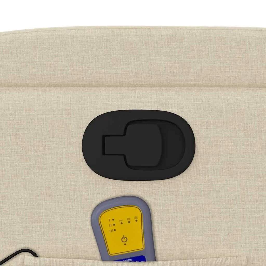 Massage Recliner Chair Cream Fabric Manual Recline Vibration Massage Armchair