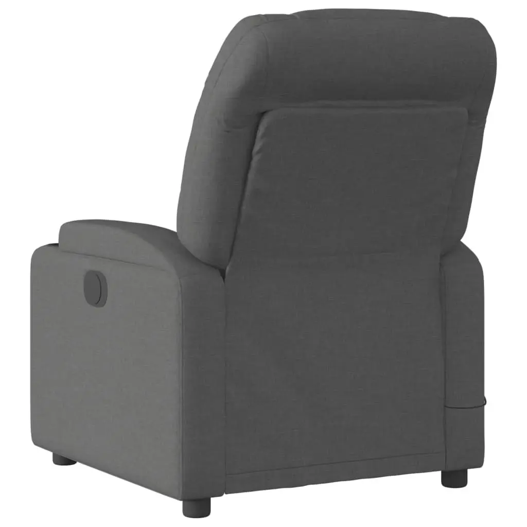 Massage Recliner Chair Grey Fabric Manual Reclining Armchair with Vibration Massage