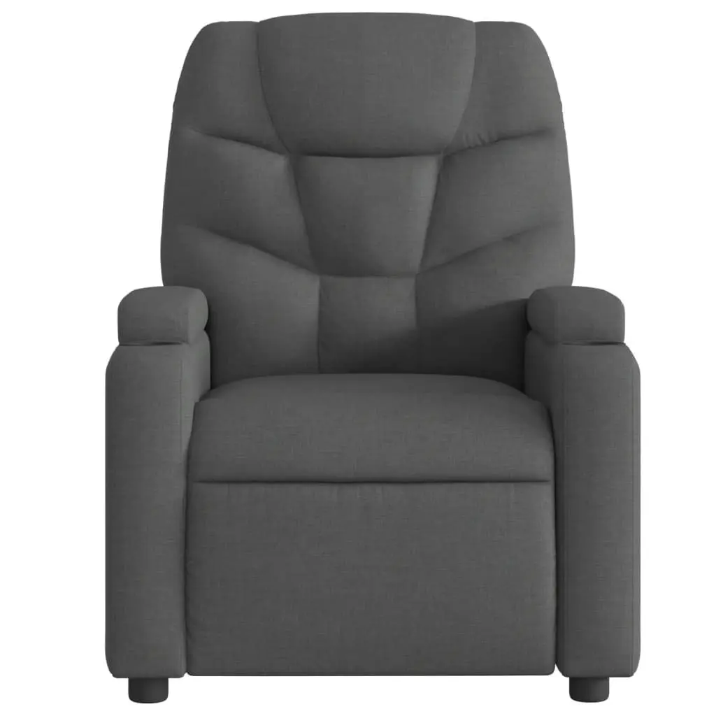 Massage Recliner Chair Grey Fabric Manual Reclining Armchair with Vibration Massage