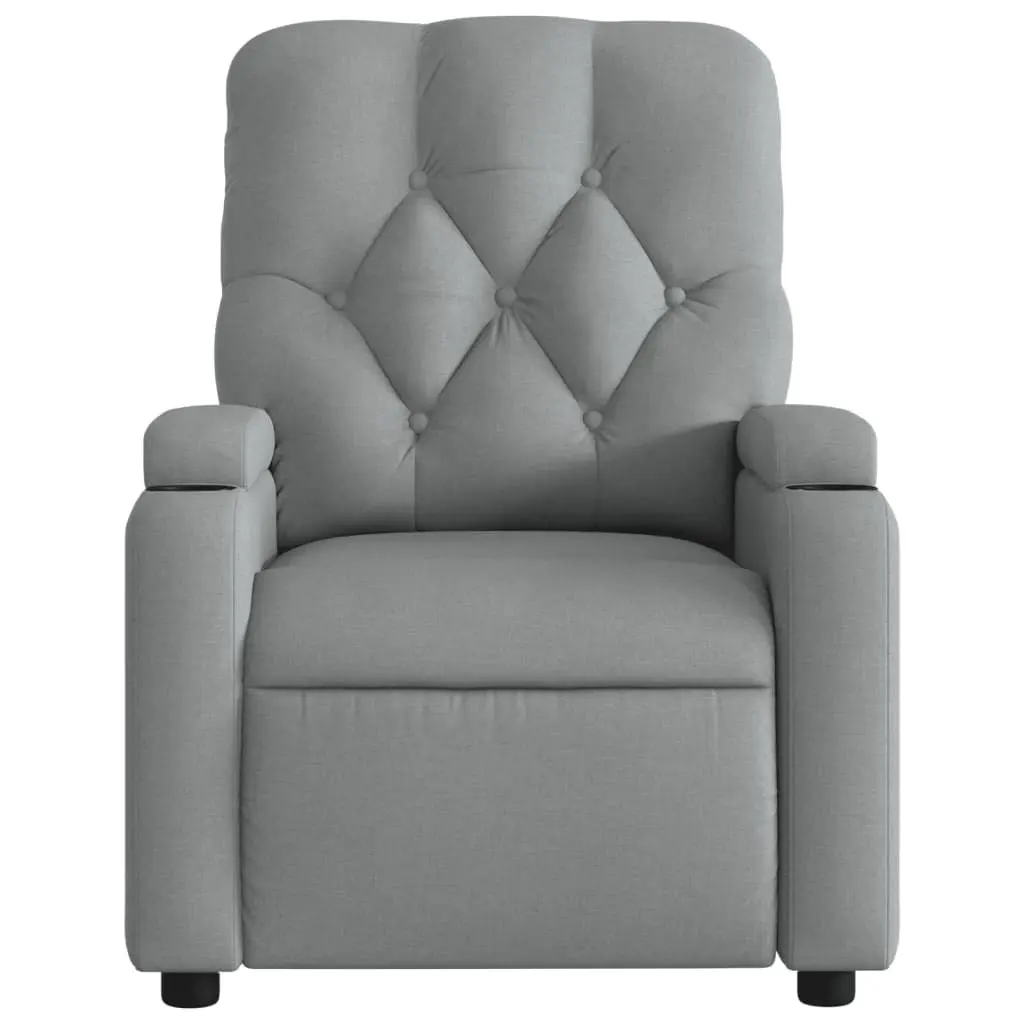 Grey Fabric Massage Recliner Chair with Manual Recline