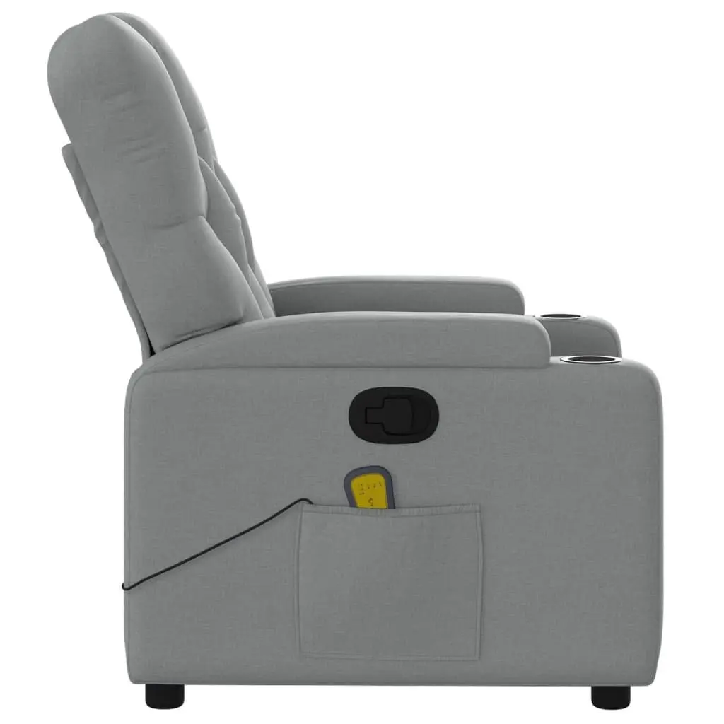 Grey Fabric Massage Recliner Chair with Manual Recline