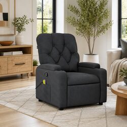 Grey Fabric Manual Reclining Massage Chair