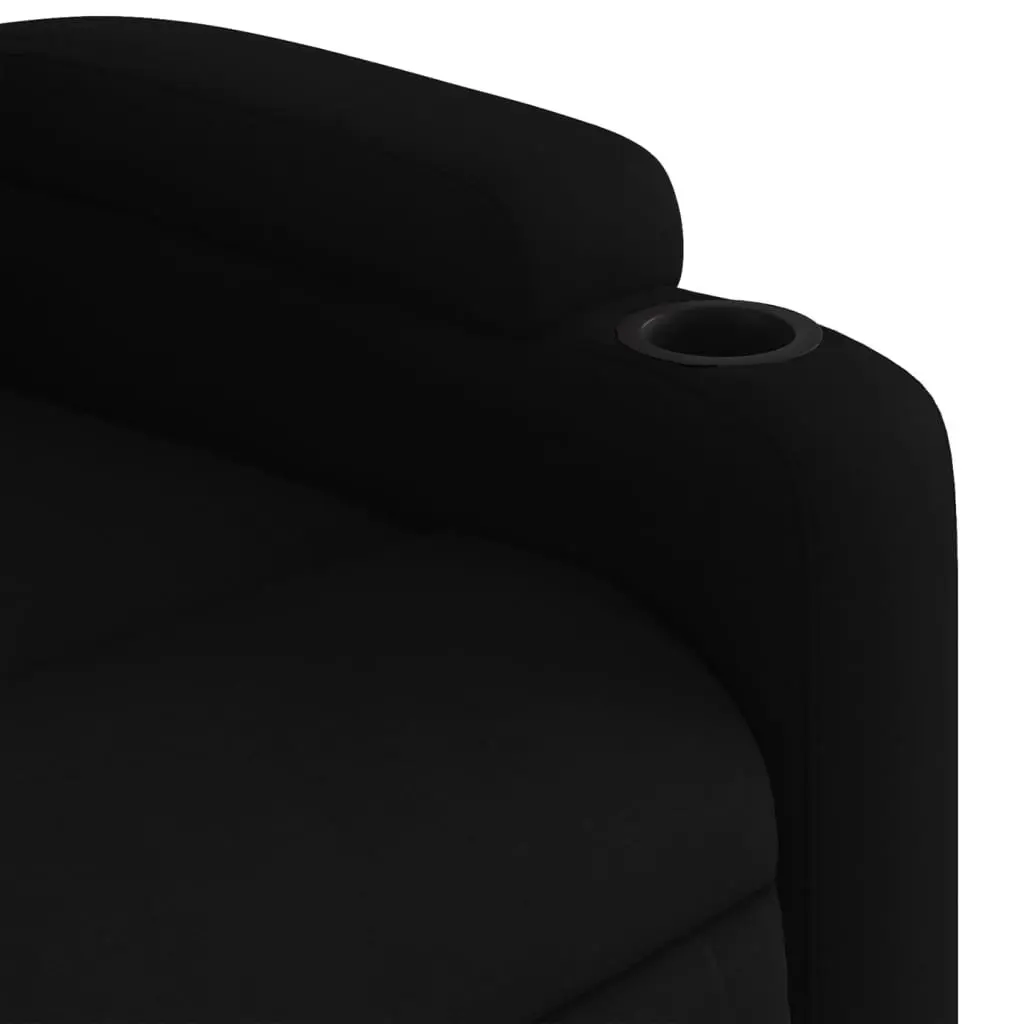Massage Recliner Chair Black Fabric Manual Recline Vibration Armchair