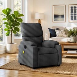 Grey Fabric Massage Recliner Chair with Vibration