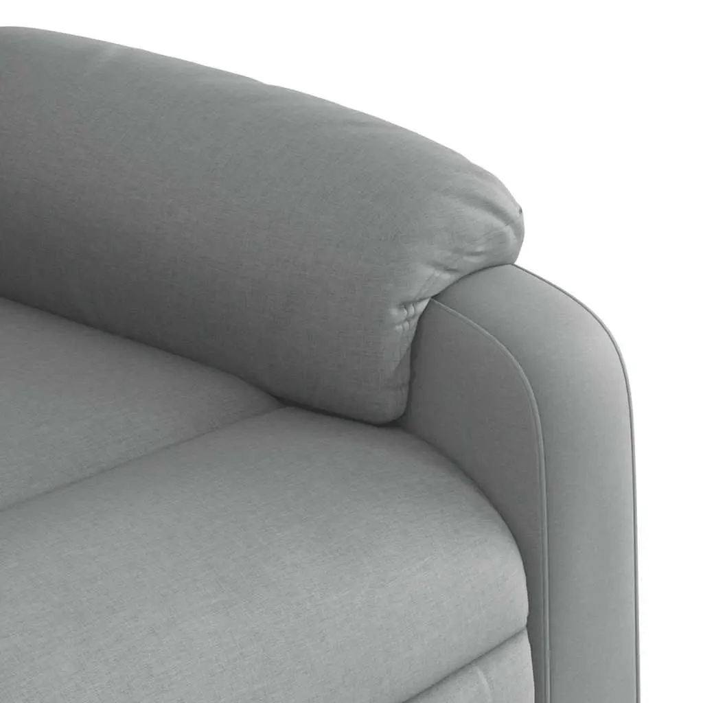 Massage Recliner Chair Light Grey Fabric Manual Reclining Armchair