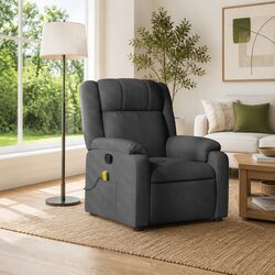 Dark Grey Fabric Massage Recliner Chair with Vibration