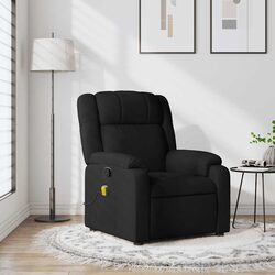Massage Recliner Chair Black Fabric Manual Recline Vibration Armchair Lounge