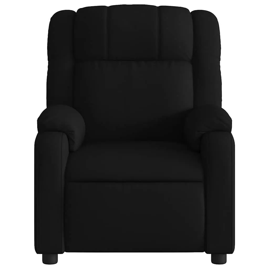 Massage Chair Black Fabric Manual Recline Vibration Armchair