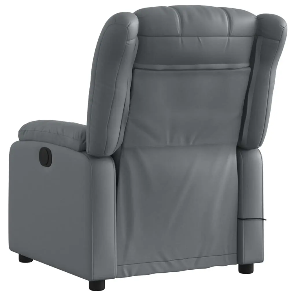 Grey Faux Leather Massage Recliner Chair with Vibration