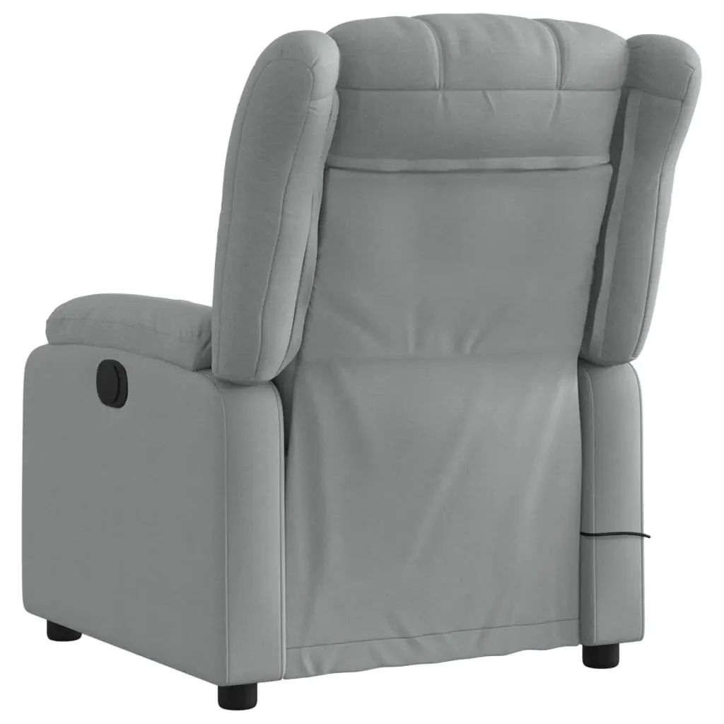 Manual Adjustable Massage Recliner Chair Grey Fabric 135 Degrees Vibration Massage Armchair