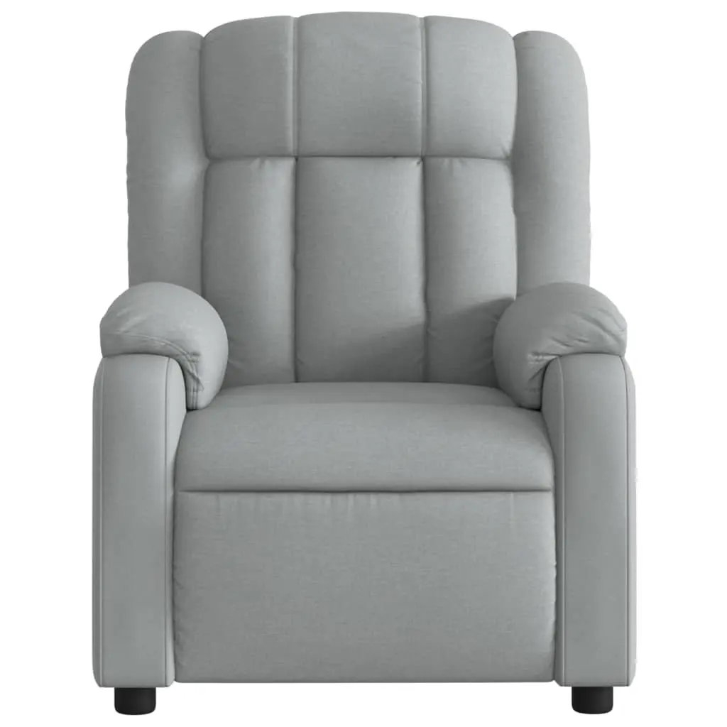 Manual Adjustable Massage Recliner Chair Grey Fabric 135 Degrees Vibration Massage Armchair