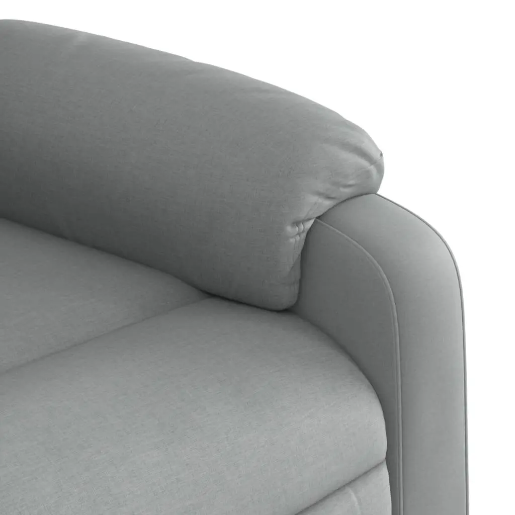 Manual Adjustable Massage Recliner Chair Grey Fabric 135 Degrees Vibration Massage Armchair