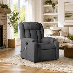 Grey Fabric Massage Recliner Chair with 6 Vibration Points