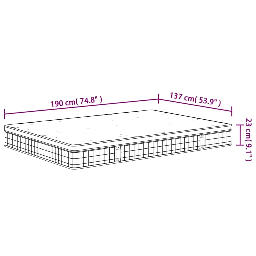Medium Firm Bonnell Spring Mattress Double Size 137x190 cm