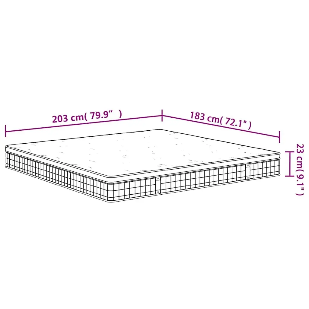 Bonnell Spring Mattress with Medium Firm Support 183x203cm