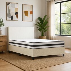 Queen Size Bonnell Spring Mattress - Medium Firm White 152x203cm