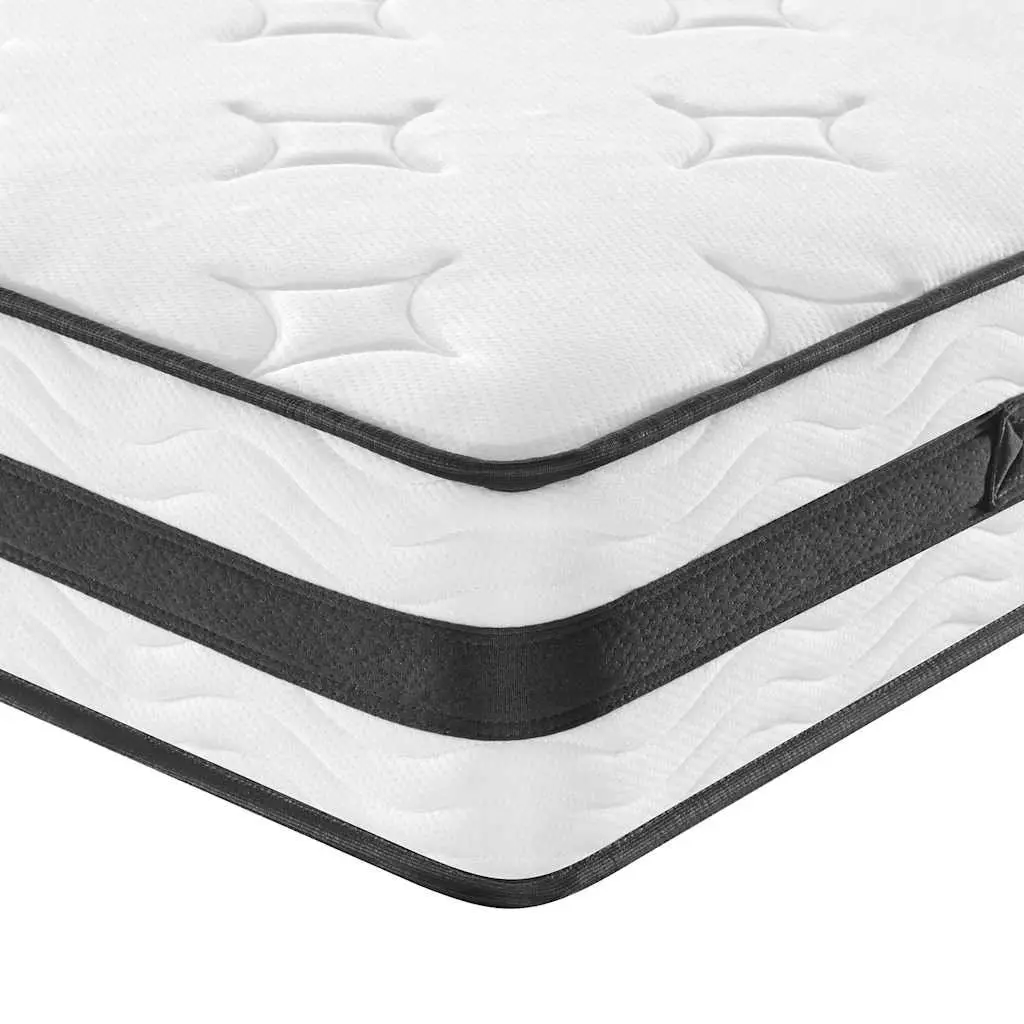 Queen Size Bonnell Spring Mattress Medium Firmness White 152x203cm Bedroom Sleep