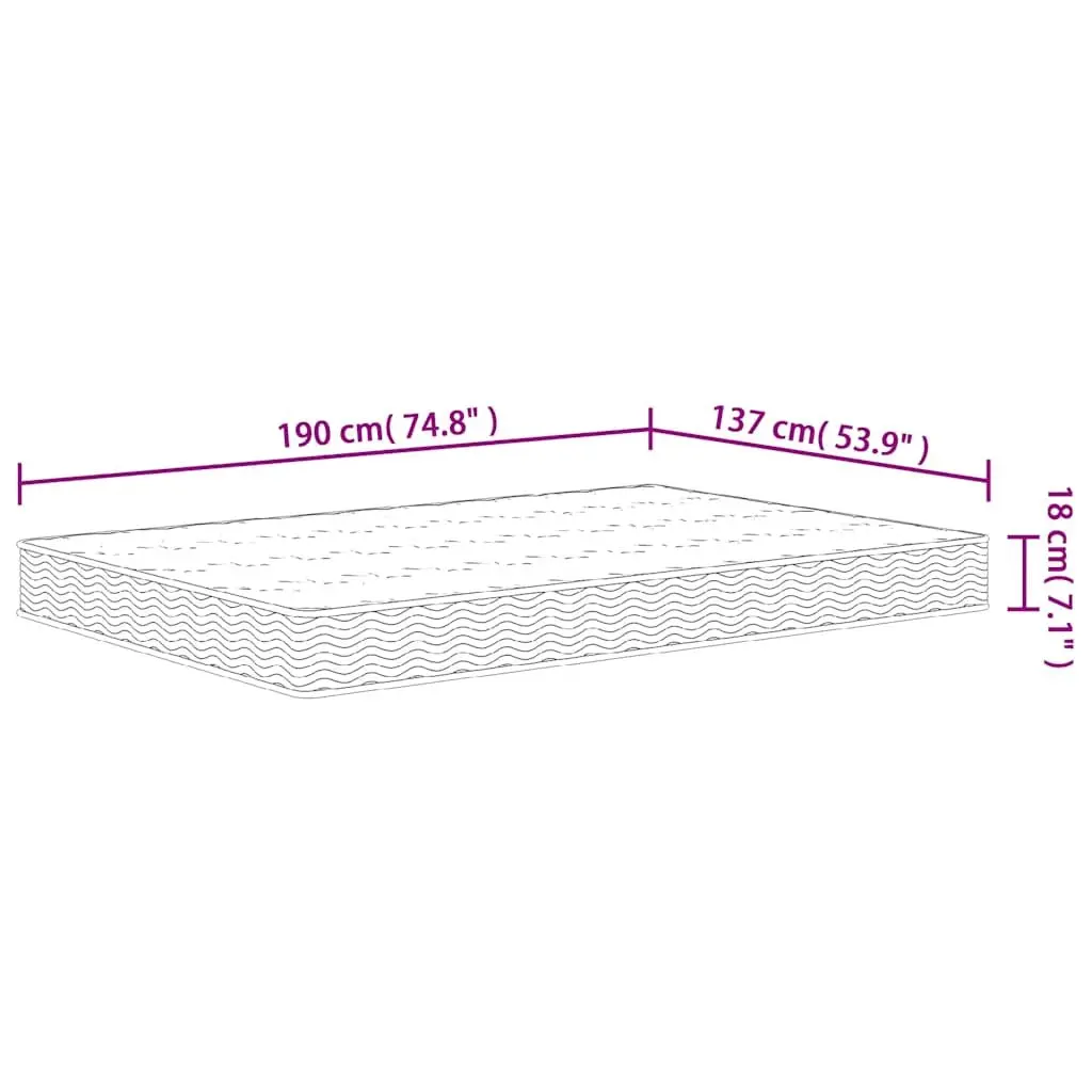 Double Size Bonnell Spring Mattress 137x190 cm
