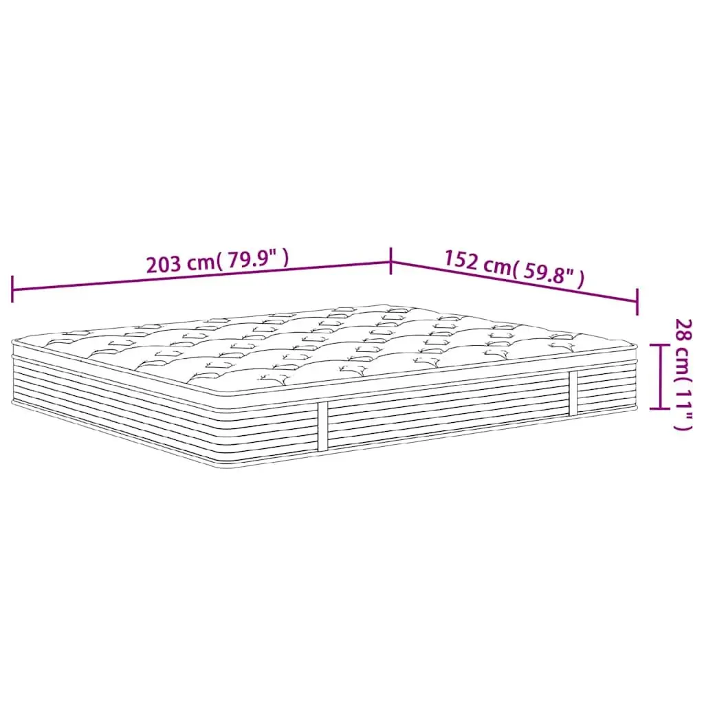 Queen Size Pocket Spring Mattress 152x203 cm Medium Firm