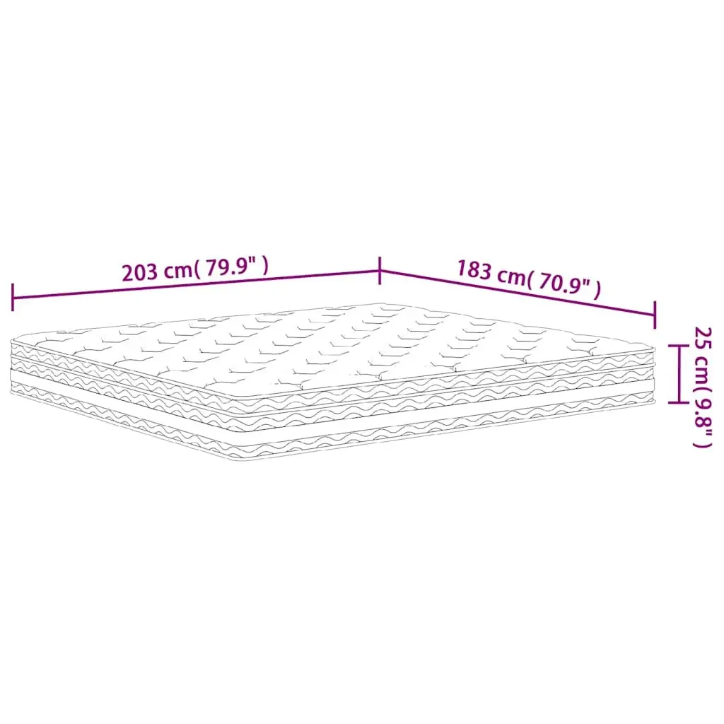 King Size Pocket Spring Mattress 183x203cm