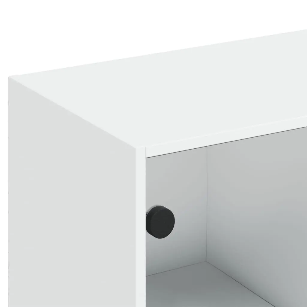 White Bookcase with Doors Engineered Wood Storage Cabinet 136W x 37D x 142H cm