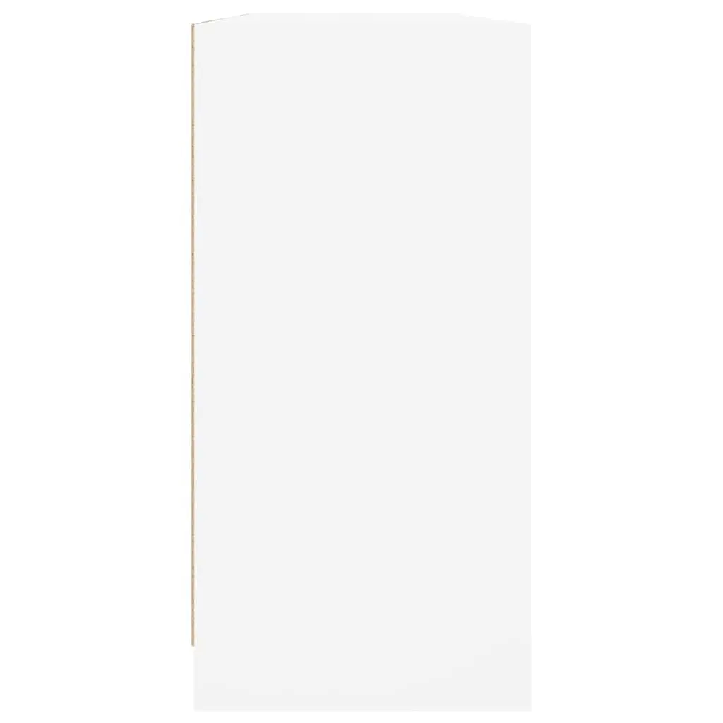 White Modern Bookcase with Glass Doors 204x37x75cm