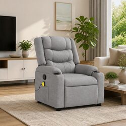 Comfortable Grey Fabric Massage Recliner Chair