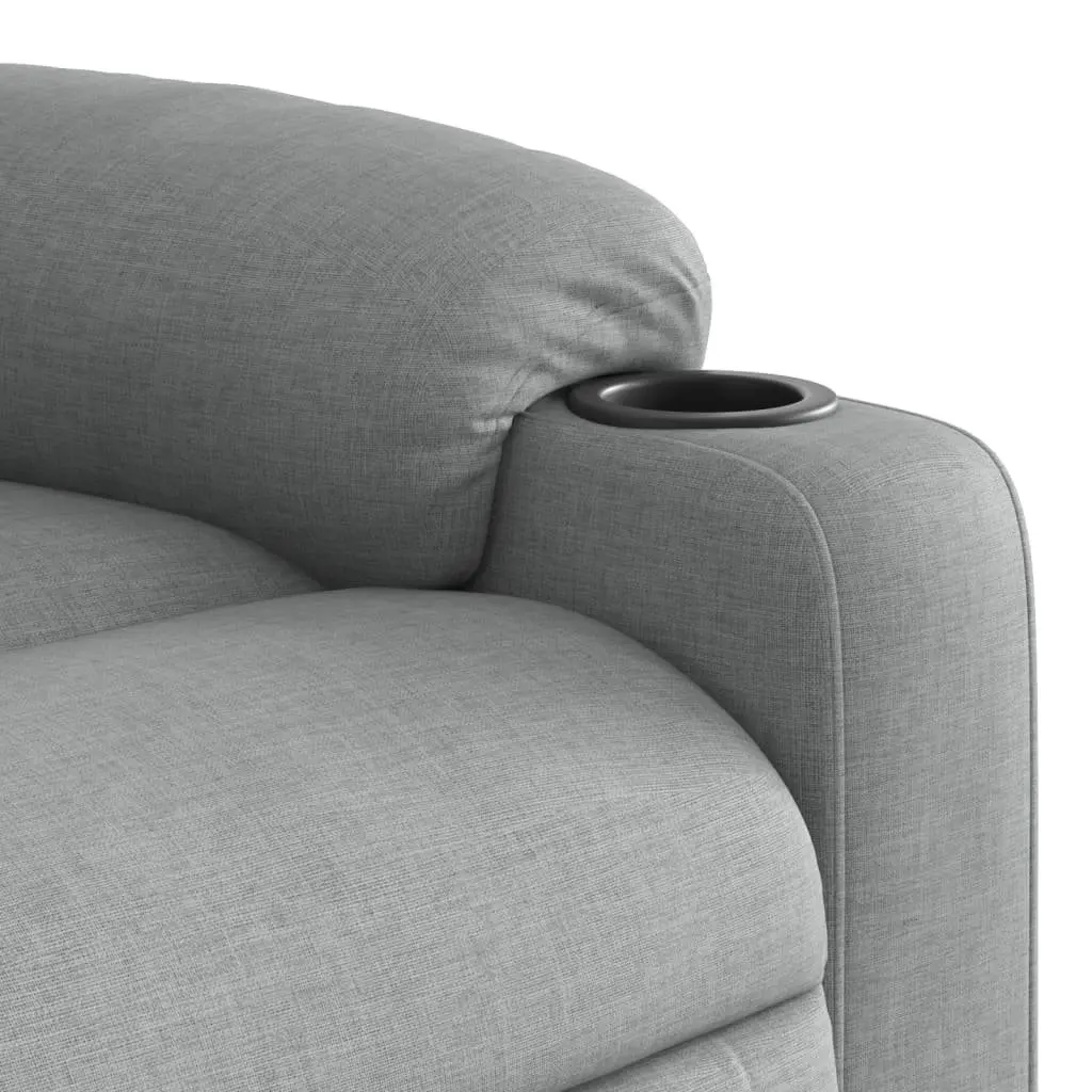 Massage Recliner Chair Grey Fabric Manual Recline Vibration Armchair