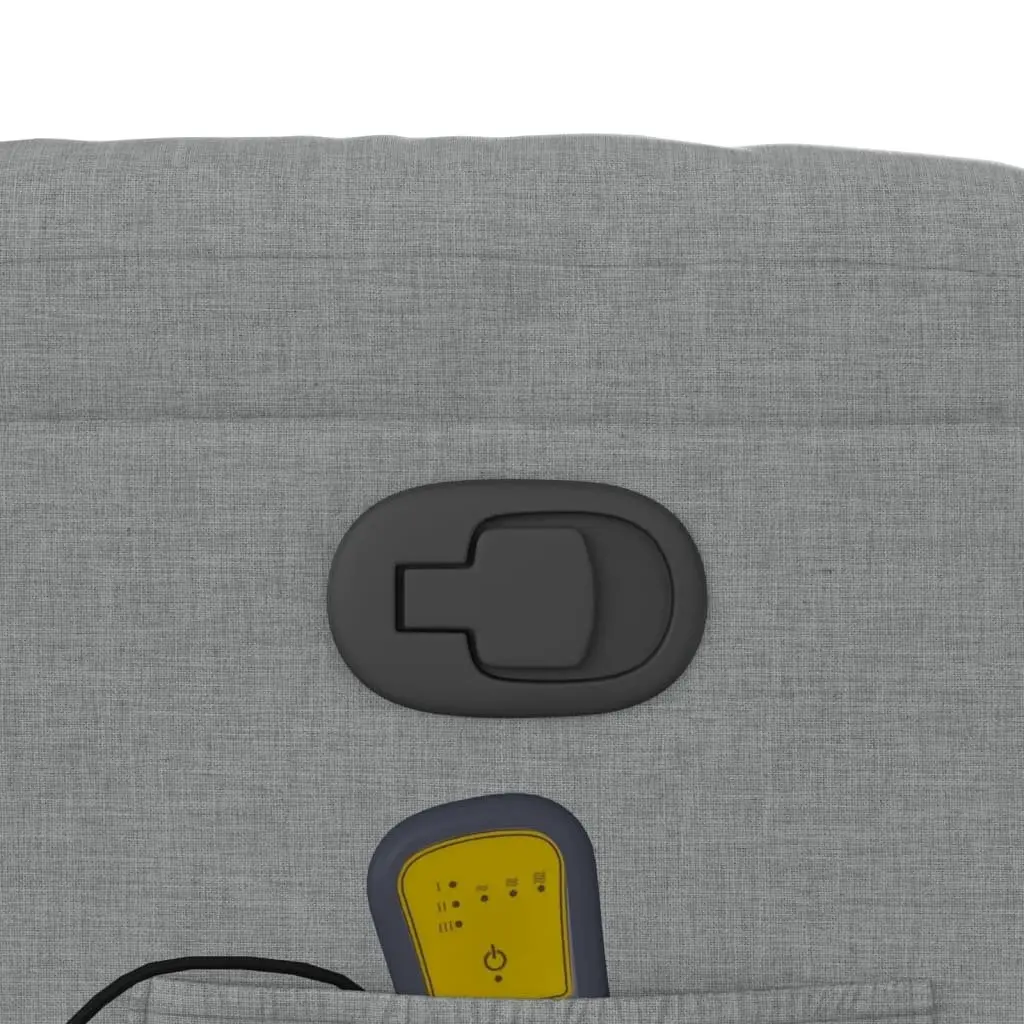Massage Recliner Chair Grey Fabric Manual Recline Vibration Armchair