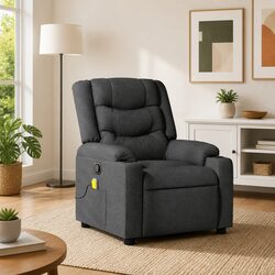 Grey Fabric Massage Recliner Chair with Vibration