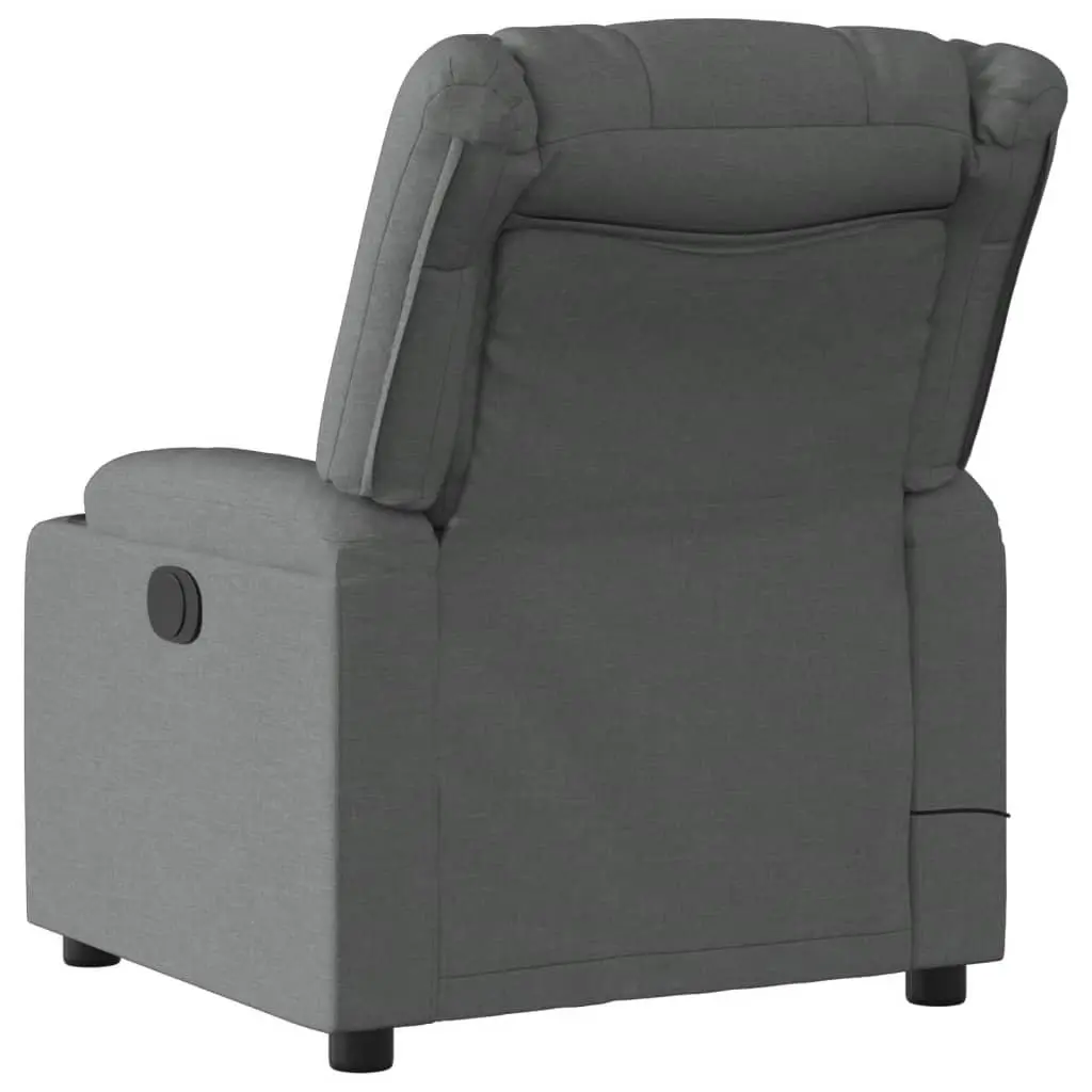 Massage Recliner Chair Grey Fabric Manual Reclining Armchair with Vibration Massage
