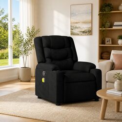 Comfort Massage Recliner Chair in Black Fabric