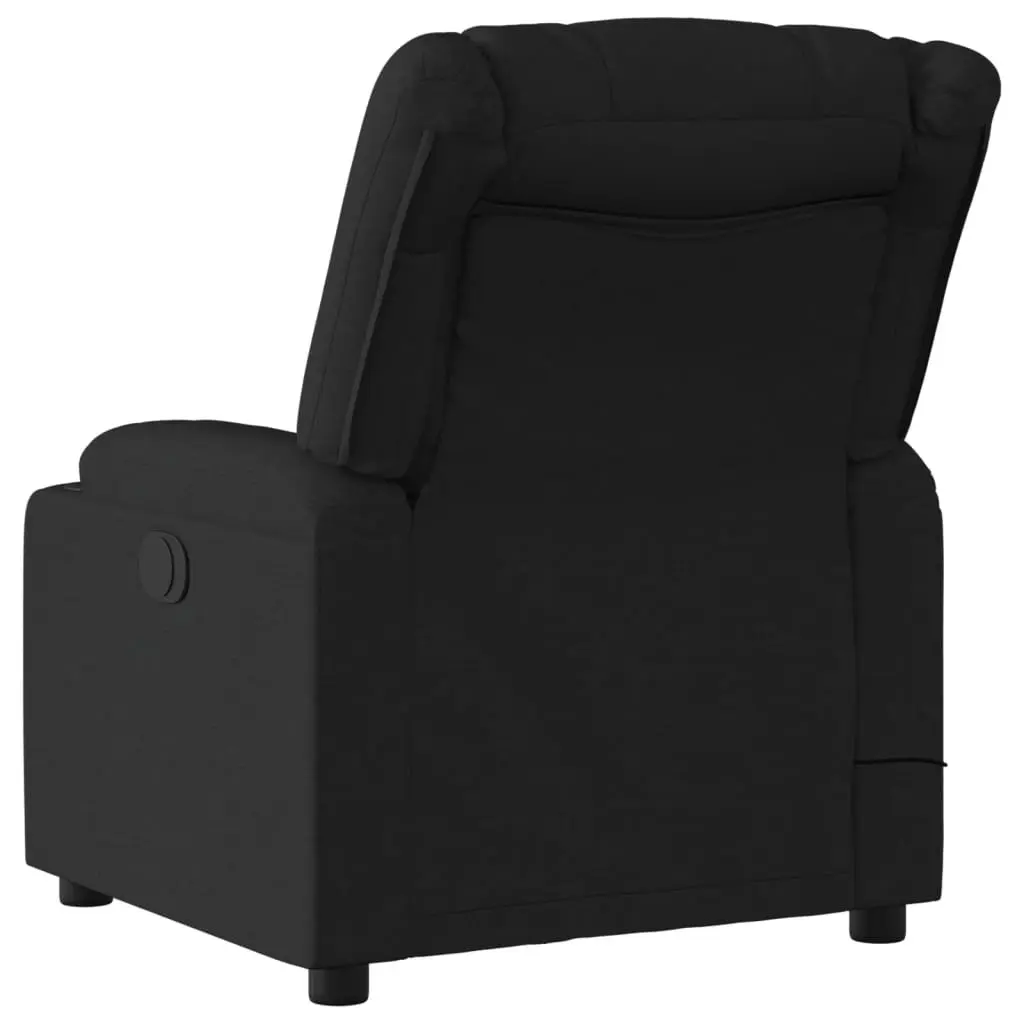 Massage Recliner Chair Black Fabric Manual Reclining Vibration Armchair
