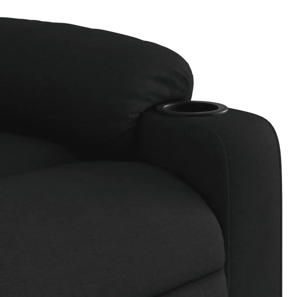 Massage Recliner Chair Black Fabric Manual Reclining Vibration Armchair