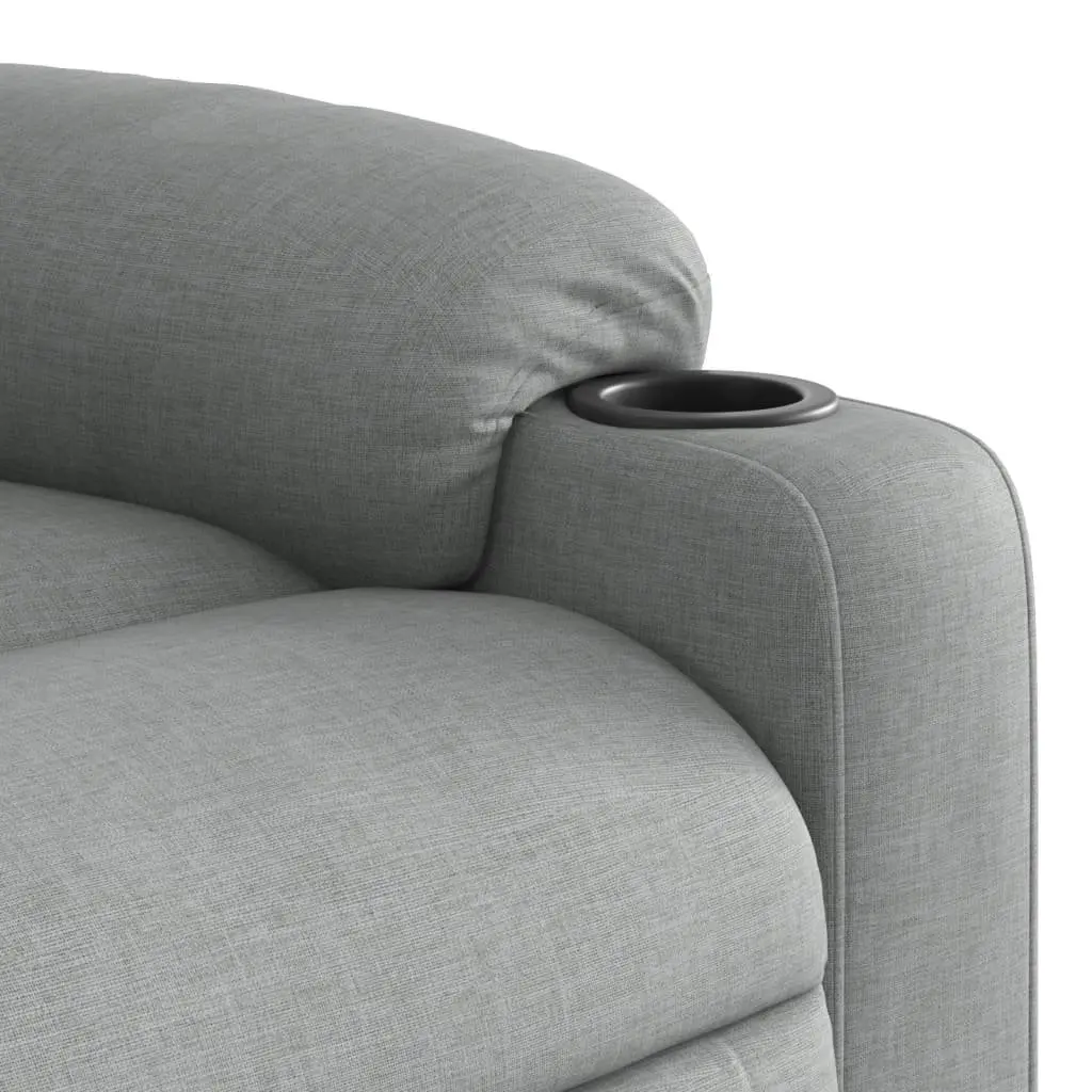 Electric Massage Recliner Chair Grey Fabric Adjustable Vibration