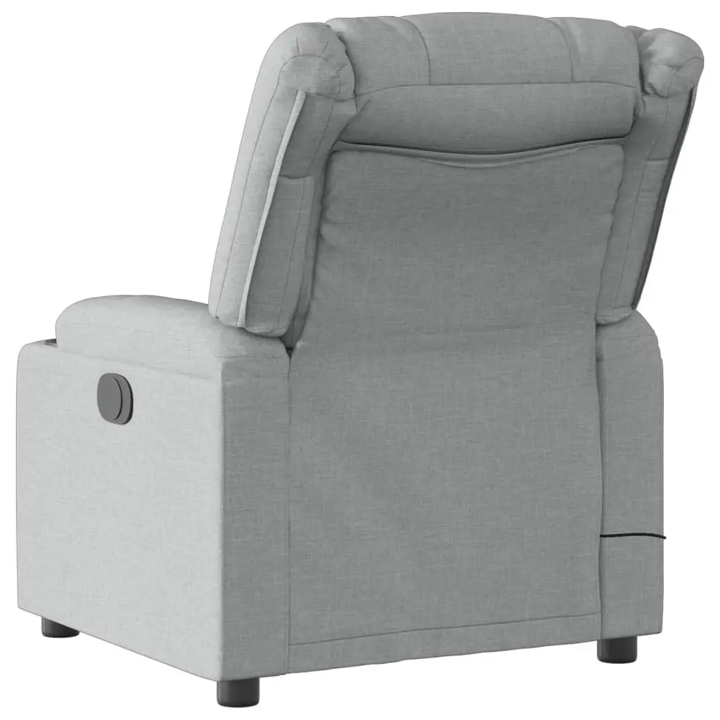 Electric Massage Recliner Chair Grey Fabric Adjustable Vibration