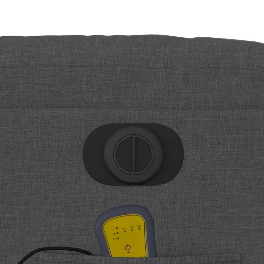 Electric Massage Recliner Chair Grey Fabric Motorised with Footrest and Vibration Massage
