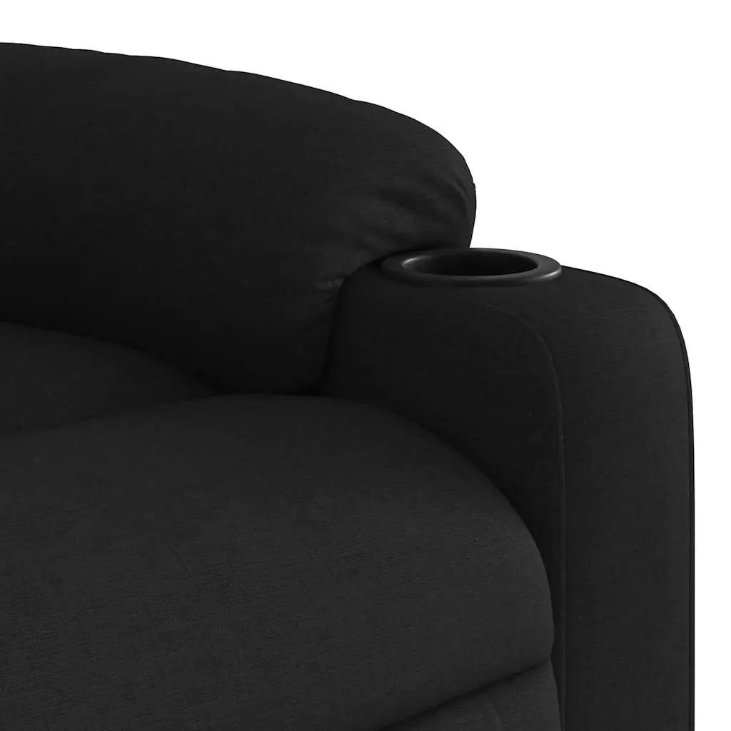 Electric Massage Recliner Chair Black Fabric 135 Degrees USB Powered