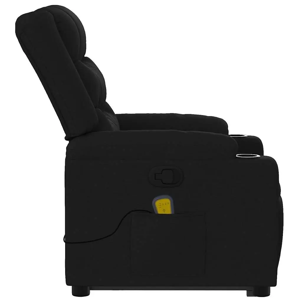 Electric Recliner Chair Black Fabric Stand Up Power Lift 135 Degree Manual Recline