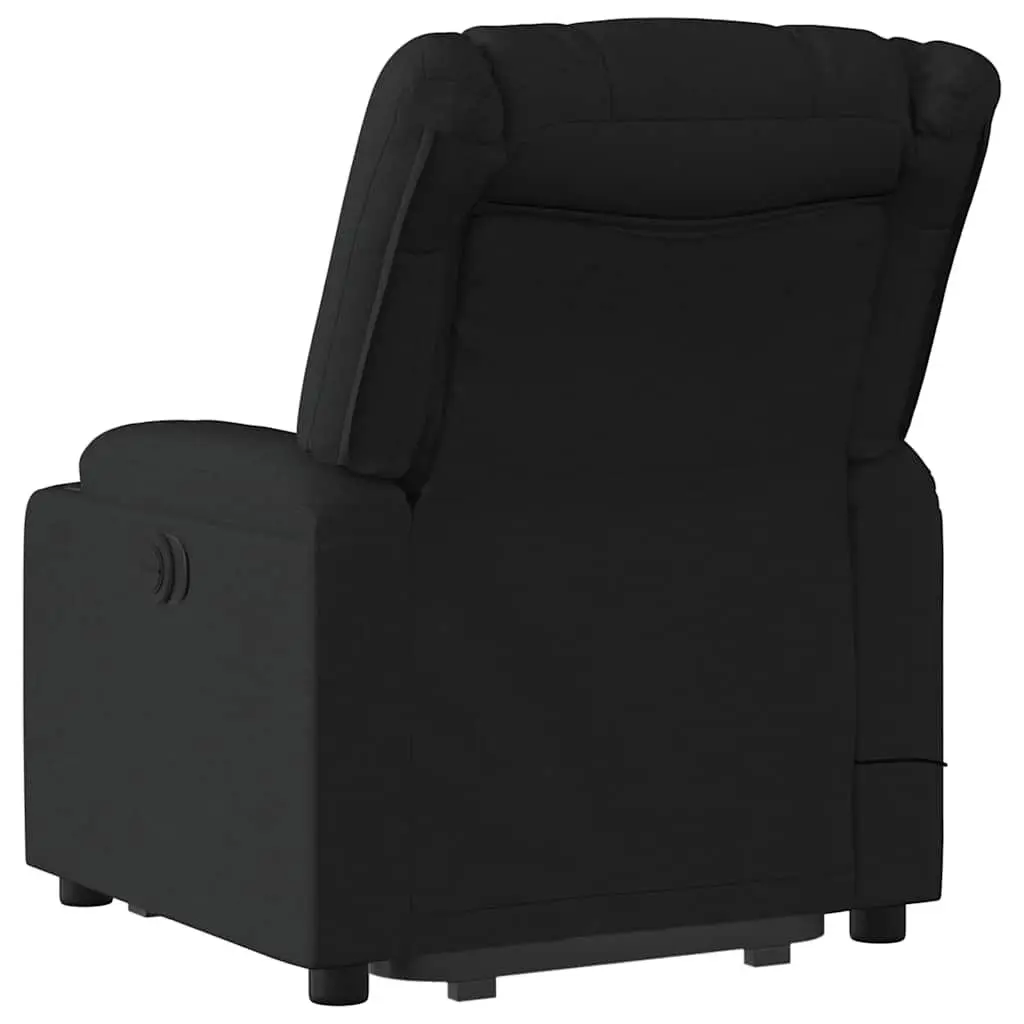 Electric Recliner Chair Black Fabric Stand Up Power Lift 135 Degree Manual Recline
