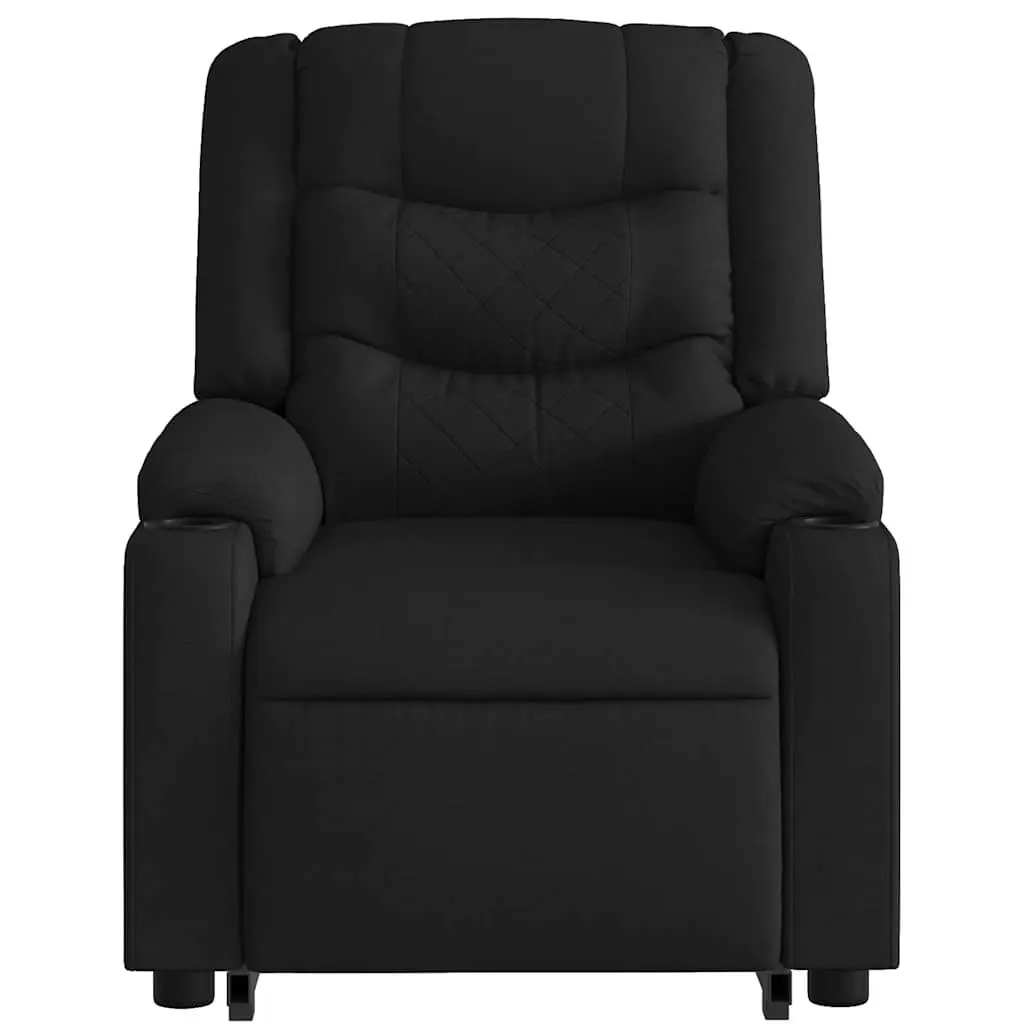 Electric Recliner Chair Black Fabric Stand Up Power Lift 135 Degree Manual Recline