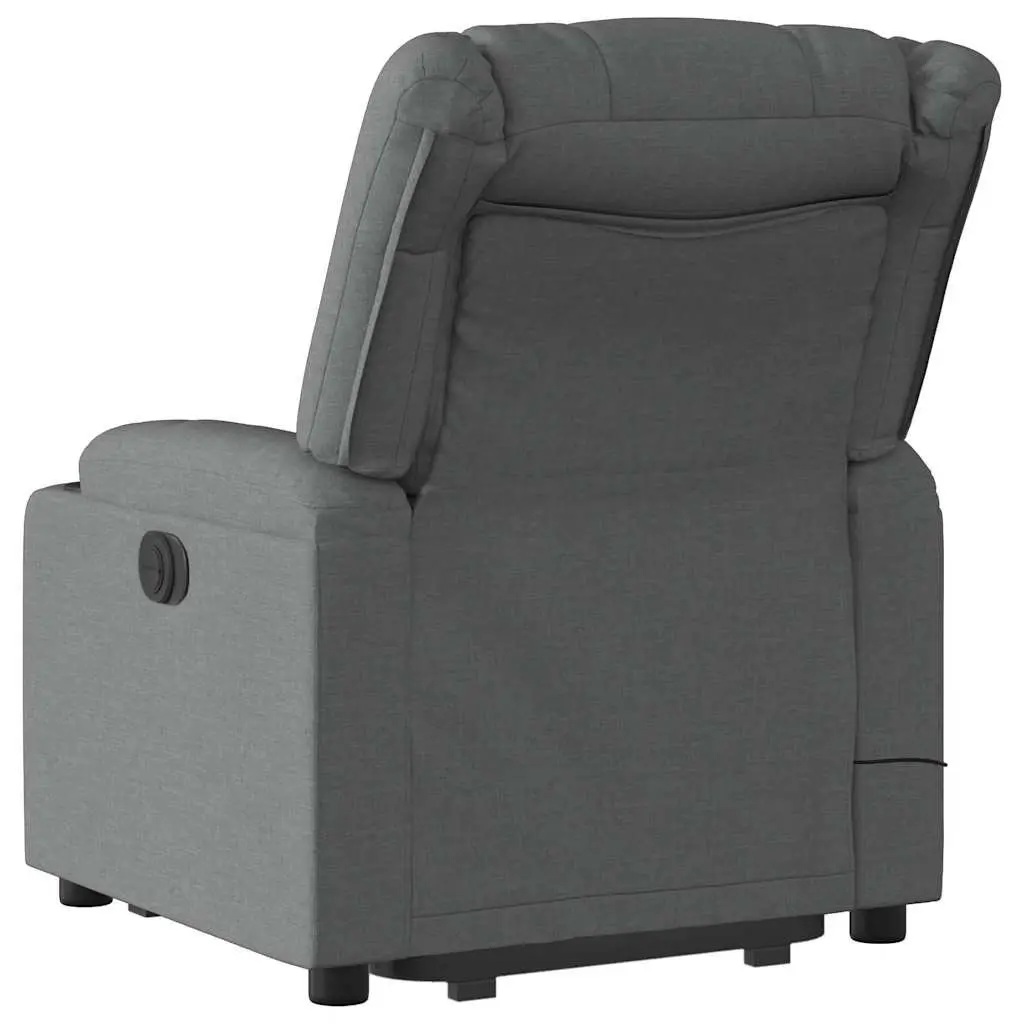 Electric Massage Chair Recliner Lift Fabric Grey 135 Degrees